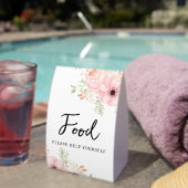 Plaque De Table Pink Floral Food Baby Shower (InVersositu (sur table))