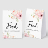 Plaque De Table Pink Floral Food Baby Shower (Recto/verso)