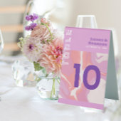 Plaque De Table Pink Pastel Abstrait Art Mariage Panneau de la ten