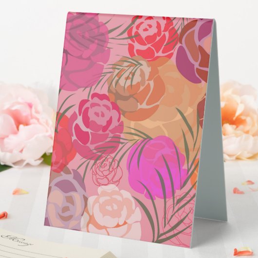 Plaque De Table Pink plants (In SItu (Mariage))