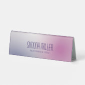 Plaque De Table Pink Purple White Minimalist Aesthetic Gradient (Verso)