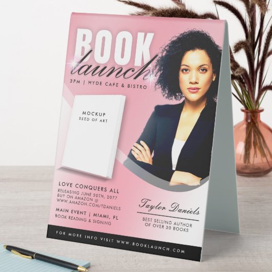 Plaque De Table Pink Women's Book Launch Event (En SItu (Tableau))