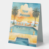 Plaque De Table Piscine d'eau fête d'été (Recto)