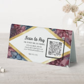 Plaque De Table Pivoine Code QR Scan Pour Payer Panneau du Marché (En SItu (Tableau))