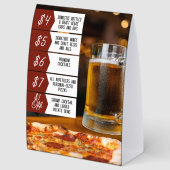 Plaque De Table Pizzeria Bar and Grill Happy Hour Specials (Arrière)