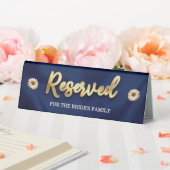 Plaque De Table Place réservée mariage écriture dorée sur fond ble (In SItu (Mariage))