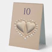 Plaque De Table Plage Mariage Coeurs de sable- (Recto)
