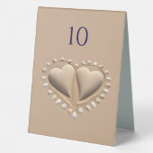 Plaque De Table Plage Mariage Coeurs de sable- (Verso)