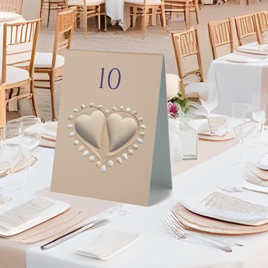 Plaque De Table Plage Mariage Coeurs de sable-