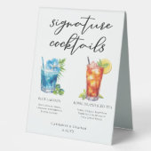 Plaque De Table Plage Mariage Signature Cocktails Menu (Recto)