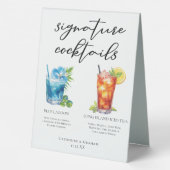 Plaque De Table Plage Mariage Signature Cocktails Menu (Verso)