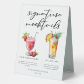 Plaque De Table Plage Mocktails fraise Daiquiri Piña Colada (Recto)