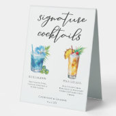 Plaque De Table Plage Signature Cocktails Menu Mariage (Recto)
