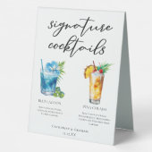 Plaque De Table Plage Signature Cocktails Menu Mariage (Verso)