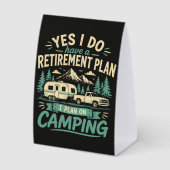 Plaque De Table Plan de retraite de camping (Recto)