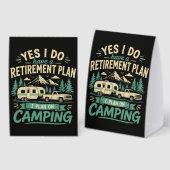 Plaque De Table Plan de retraite de camping (Recto/verso)