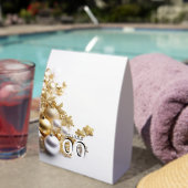 Plaque De Table Plan de table d'arbre de Noël blanc – Or et Argent (Insitu (sur table))