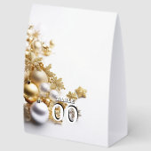 Plaque De Table Plan de table de l'arbre de Noël – Or et Argent (Arrière)