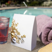 Plaque De Table Plan de table de Noël blanc – Or et Argent (Insitu (sur table))