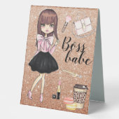 Plaque De Table Planner de fille chic et sauvage (Recto)