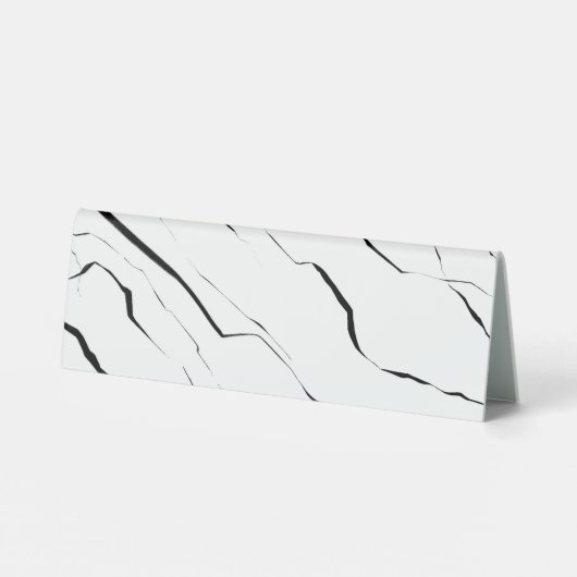 Plaque De Table Plaque nominative moderne en marbre noir et blanc (Verso)