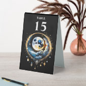 Plaque De Table Pleine lune luna étoile ciel céleste chic (En SItu (Tableau))