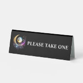 Plaque De Table Pleine lune luna étoile ciel céleste magenta chic (Recto)