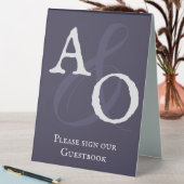 Plaque De Table Plum violet minimaliste Mariage Monogramme (En SItu (Tableau))