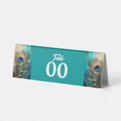 Plaque De Table Plume plumes Peacock luxe marbré vert turquoise (Verso)