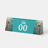 Plaque De Table Plume plumes Peacock luxe marbré vert turquoise (Recto)