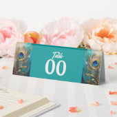 Plaque De Table Plume plumes Peacock luxe marbré vert turquoise (In SItu (Mariage))