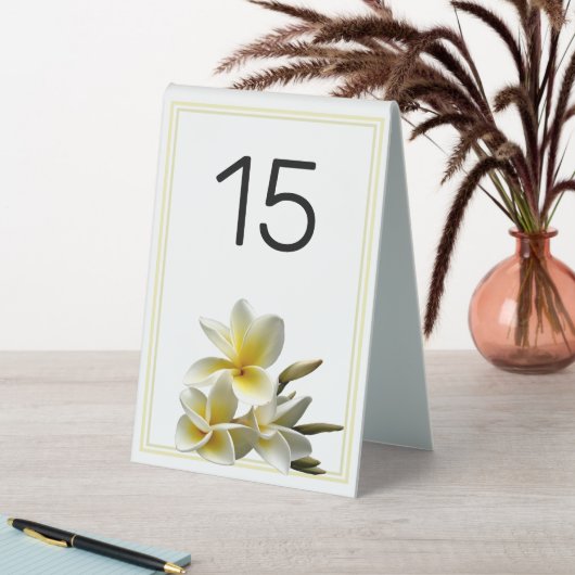 Plaque De Table Plumeria Fleurs Mariage Numéro à commandes (En SItu (Tableau))