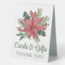 Poinsettia Floral Noël Cartes de mariage Cadeaux