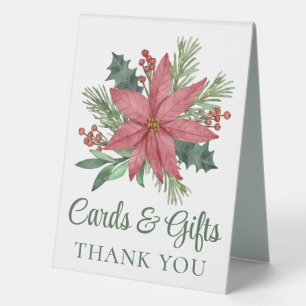 Plaque De Table Poinsettia Floral Noël Cartes de mariage Cadeaux