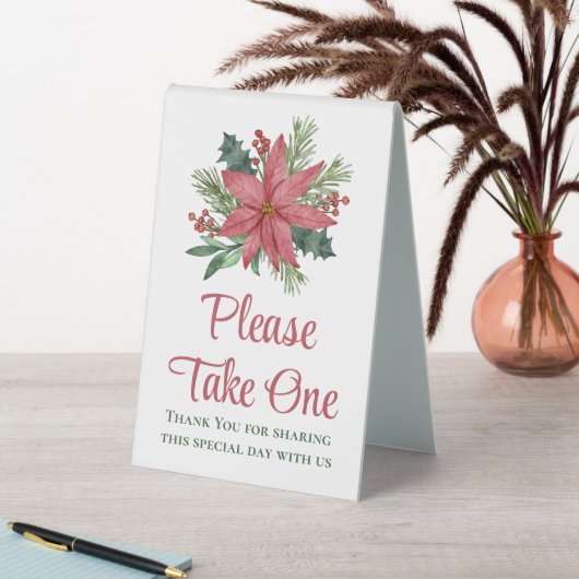 Plaque De Table Poinsettia Noël Rouge Floral Mariage Faveurs (En SItu (Tableau))