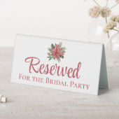 Plaque De Table Poinsettia Rouge Noël Mariage Floral Réservé (En SItu (Tableau))