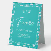 Plaque De Table Points blancs sur sarcelle – Mariage personnalisé (Recto)