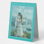 Plaque De Table Points blancs sur sarcelle – Mariage personnalisé (Verso)