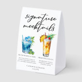 Plaque De Table Pool Mocktails Blue Hawaiian Piña Colada (Verso)