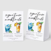 Plaque De Table Pool Mocktails Blue Hawaiian Piña Colada (Recto/verso)