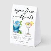 Plaque De Table Pool Party Mocktails Blue Lagoon Lemon Drop Menu (Recto)