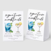 Plaque De Table Pool Party Mocktails Blue Lagoon Lemon Drop Menu (Recto/verso)