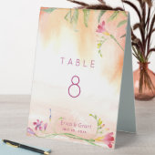Plaque De Table Pop rose Freesia Peach Mariage Table (En SItu (Tableau))