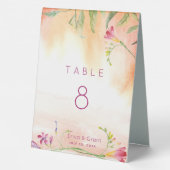 Plaque De Table Pop rose Freesia Peach Mariage Table (Verso)