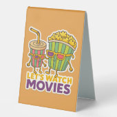 Plaque De Table Popcorn & Soda Duo – Movie Night Vibes (Recto)