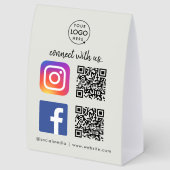 Plaque De Table Porte-menu de table pour médias sociaux | Panneau (Arrière)