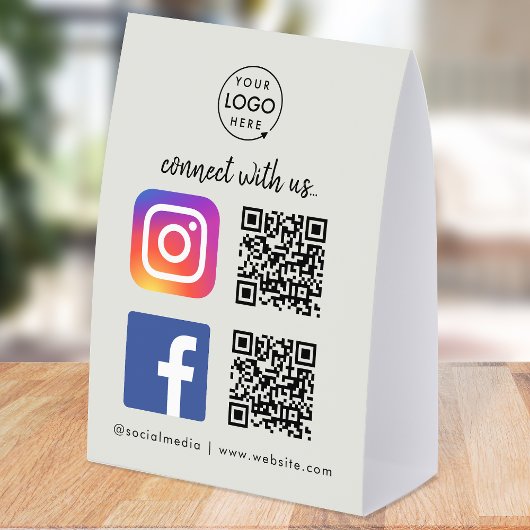 Plaque De Table Porte-menu de table pour médias sociaux | Panneau