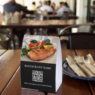 Plaque De Table Porte-menu numérique en papier avec code QR pour l
