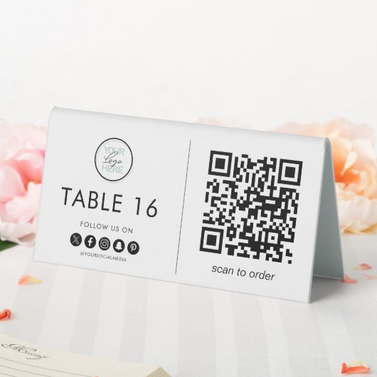 Plaque De Table Porte-menu QR Code de commande en table (In SItu (Mariage))