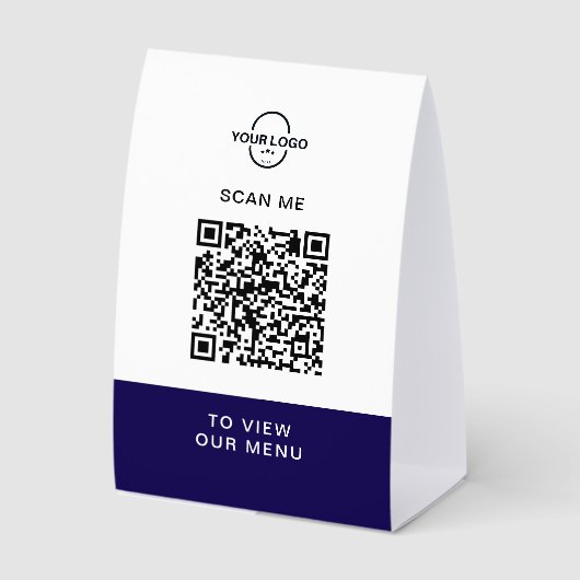 Plaque De Table Porte-menu QR Code personnalisé | Restaurant sans (Recto)